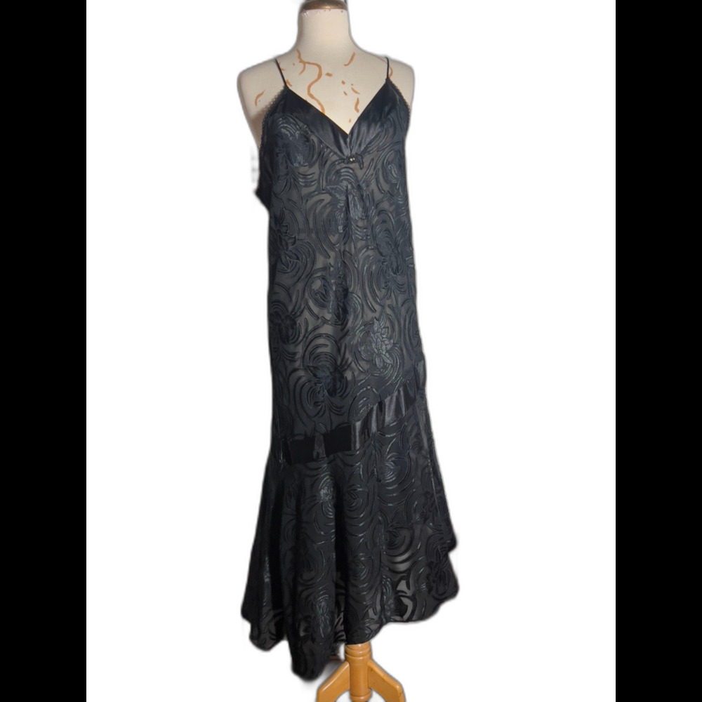 Mara Intimates Night Gown Size L Vintage 80's Mob Wife Energy Silk Slip